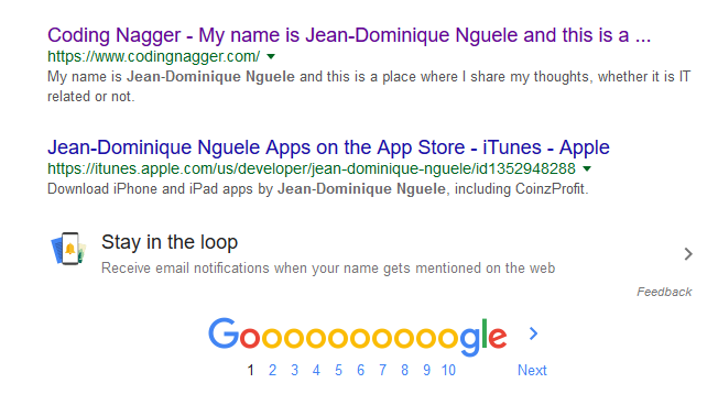 first page coding nagger
